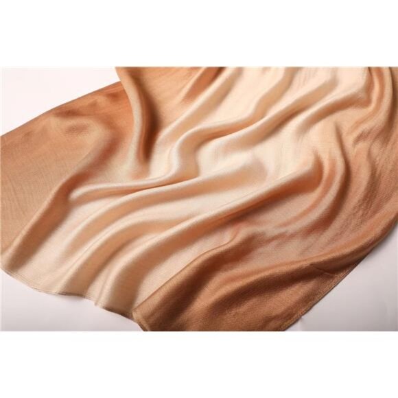 Women Gradient Scarf Long Shawls Wraps Lightweight Khaki - Picture 4 of 6